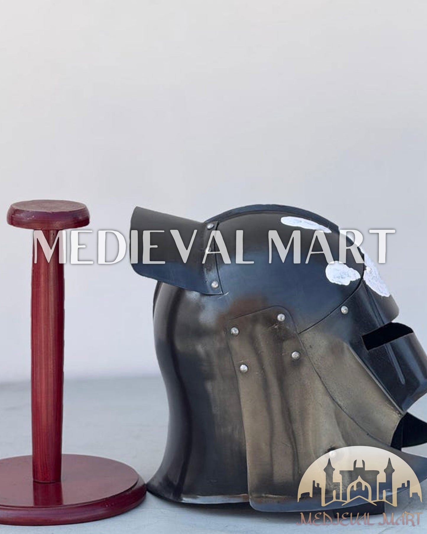 MEDIEVALMART URUK HAI Warrior Knight Helmet W/H Free Stand | LOTR Props