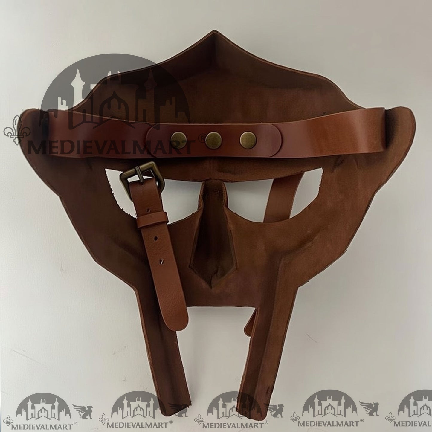 MEDIEVALMART MF DOOM Mask Mad-villain Antique Gold Finish Steel Face Armor
