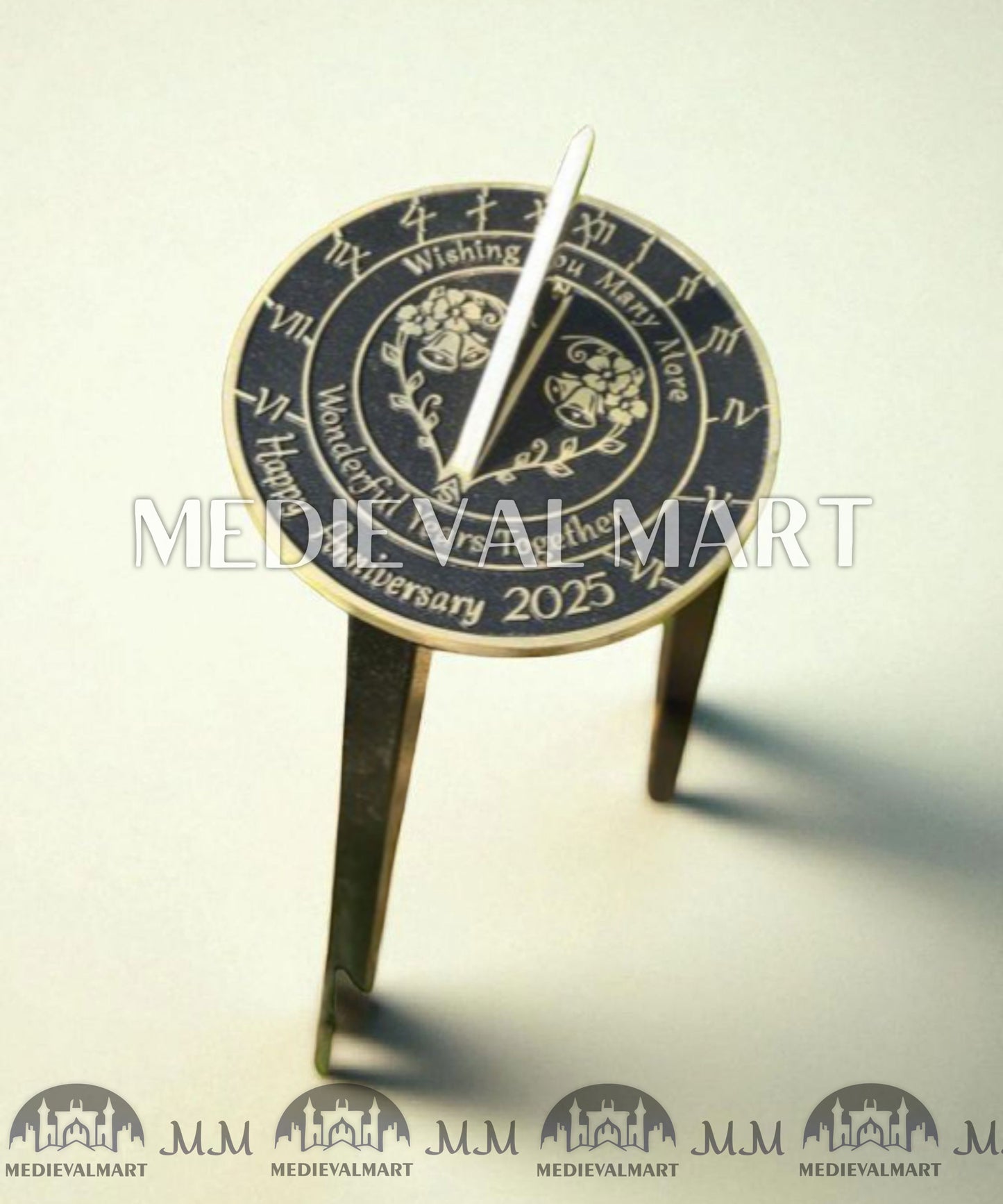 MEDIEVALMART "Wonderful Years" Happy Anniversary Sundial Clock Best Gift For Anniversary Day
