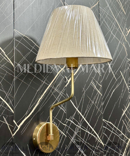 MEDIEVALMART Modern Brass Shade Wall Lamp: Minimalist Bedroom Sconce