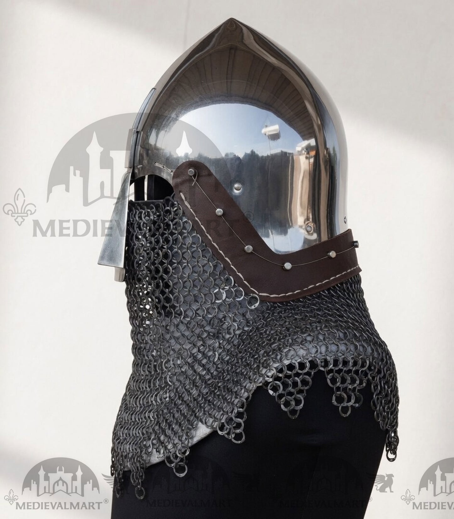 MEDIEVALMART IX Century European Nasal Bascinet Helmet for HMB; SCA; Buhurt