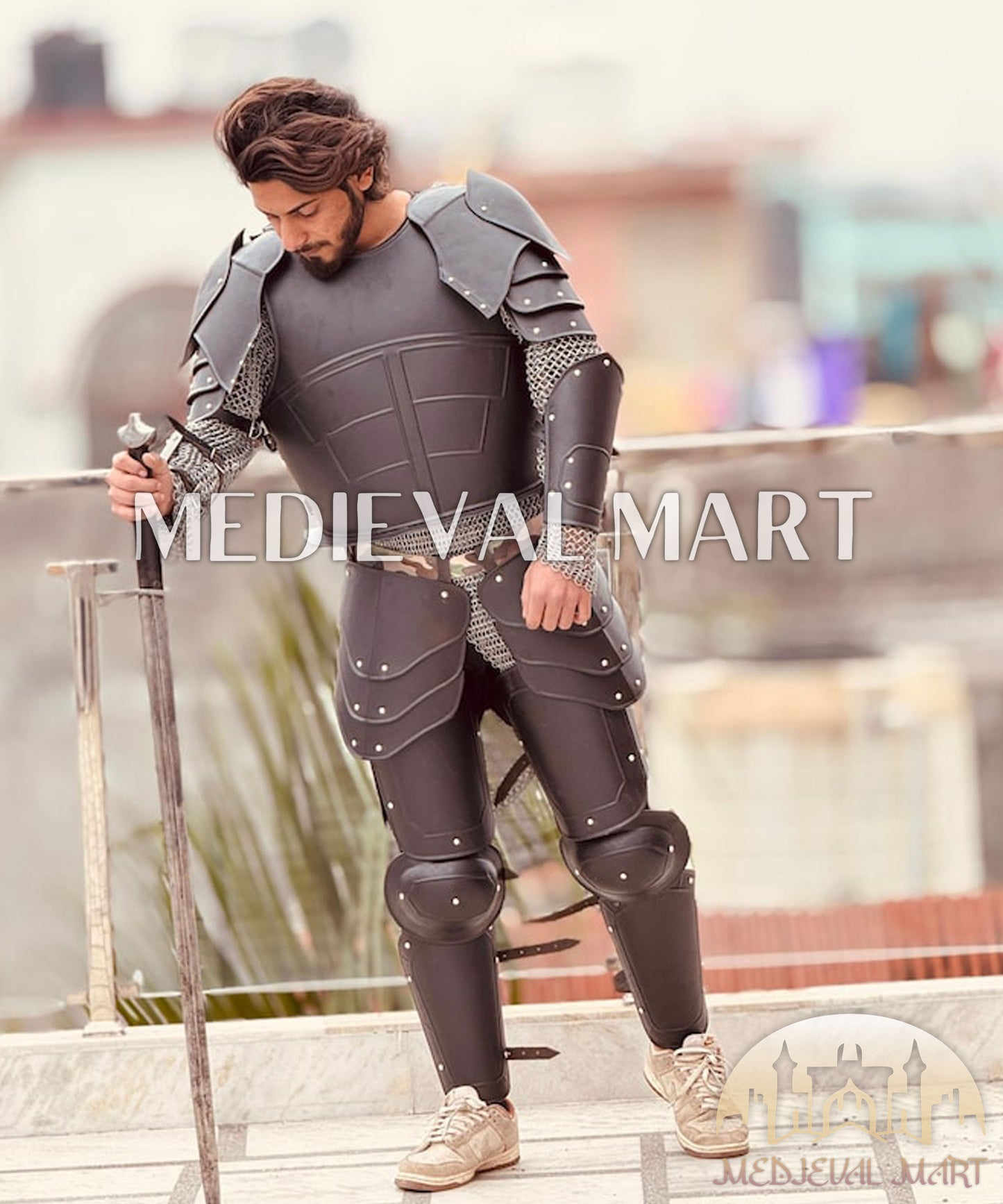 MEDIEVALMART Medieval Dark Drake Black Knight Full Body Armor Suit