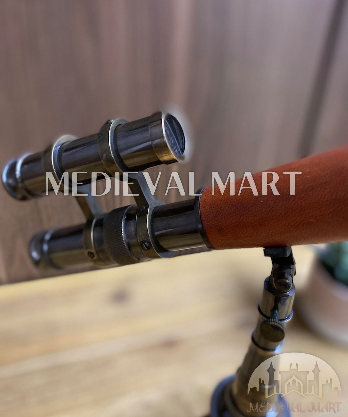 MEDIEVALMART Nautical Handmade Brass Telescope on a Metal Stand Decorative Gift for Dad