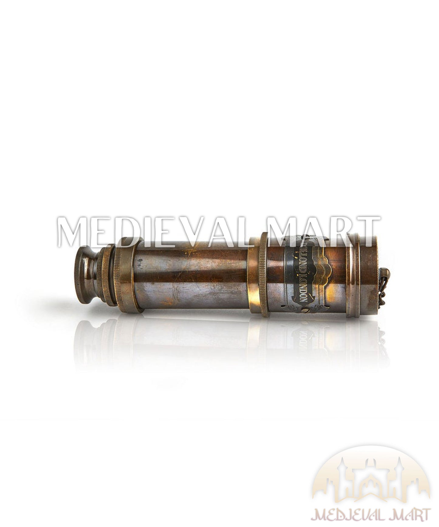MEDIEVALMART Handcrafted Brass Nautical Telescope: Vintage Spyglass Replica with Leather Case