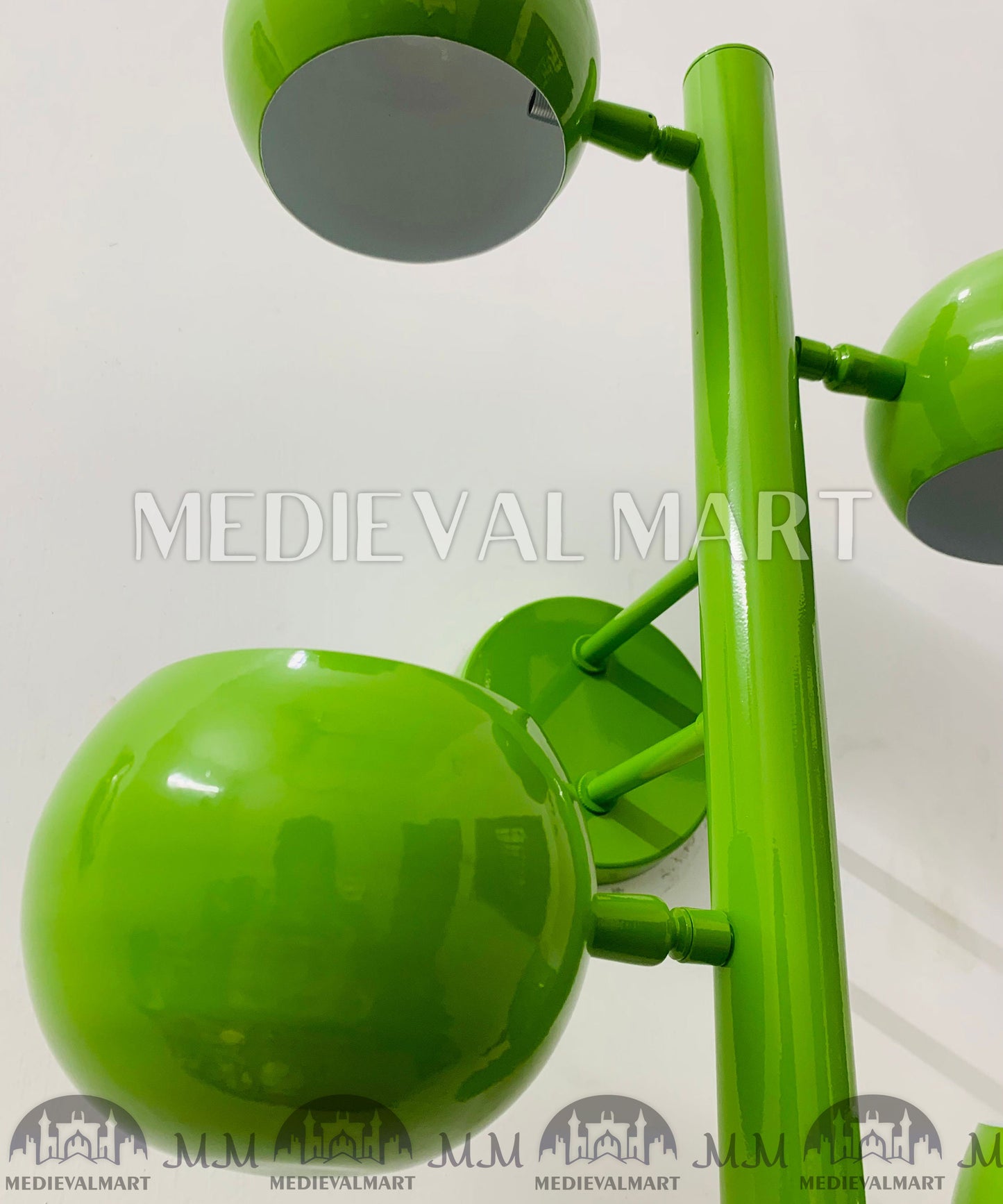 MEDIEVALMART Mid Century Green Brass Wall Sconce: Italian Diabolo Style Light