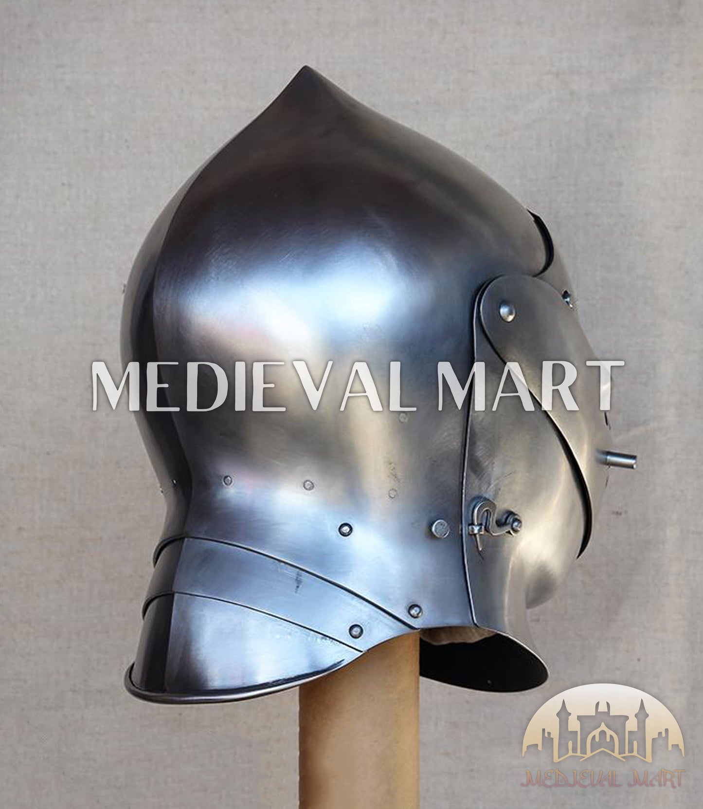 MEDIEVALMART European Gothic Sallet Helmet XV Century Christian Knighthood LARP; SCA