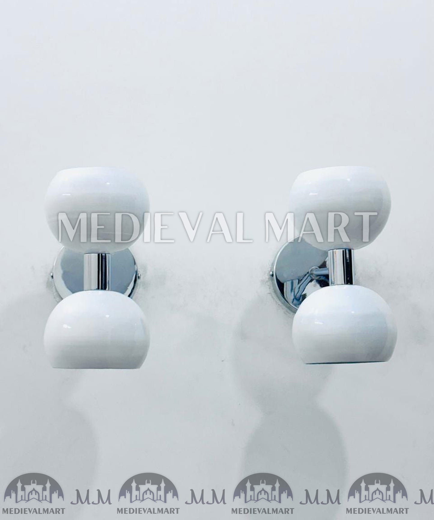 MEDIEVALMART Mid Century Italian Stilnovo Diabolo Wall Sconce Light Pair