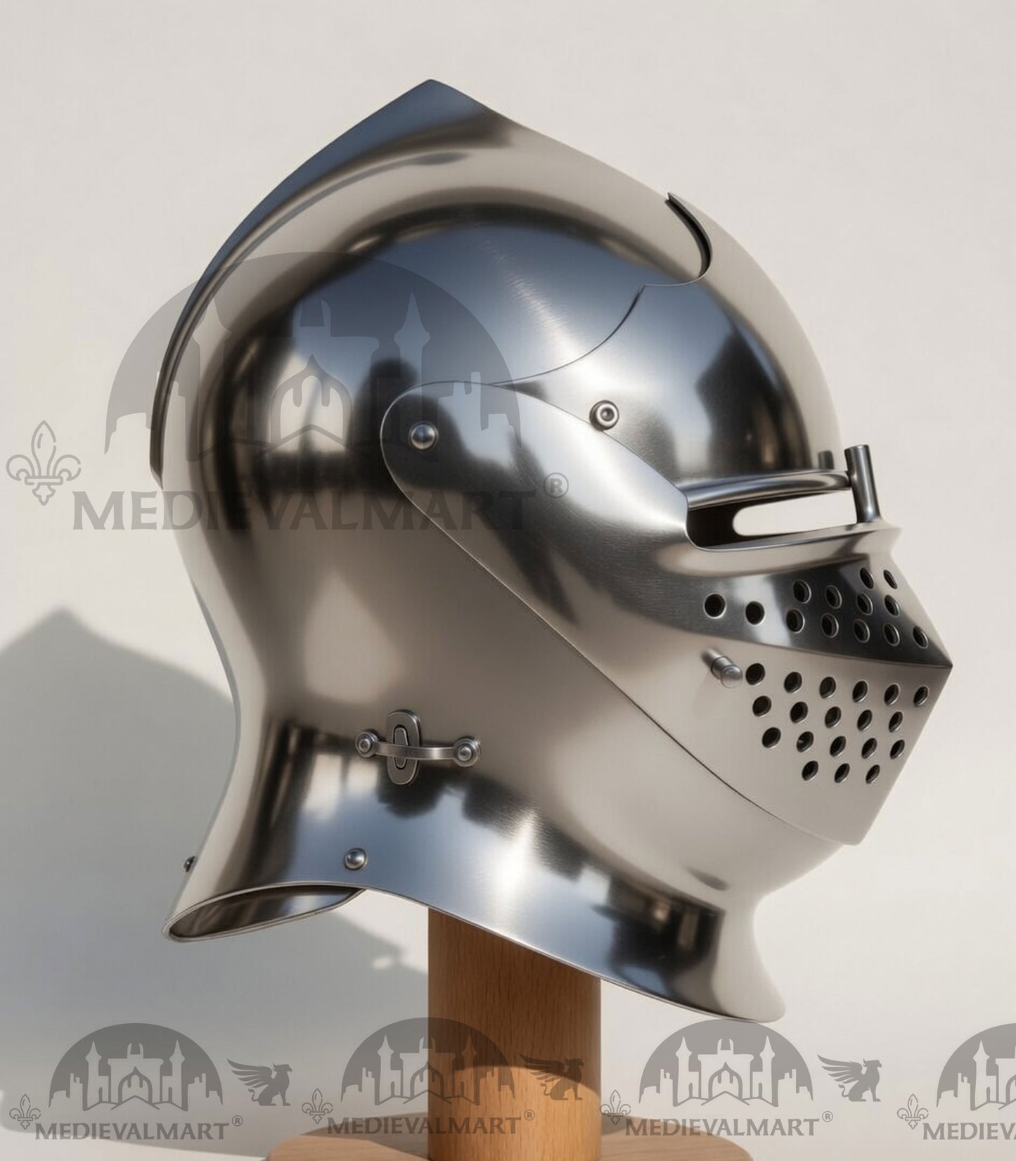 MEDIEVALMART European Gothic Sallet Helmet XV Century Christian Knighthood LARP; SCA