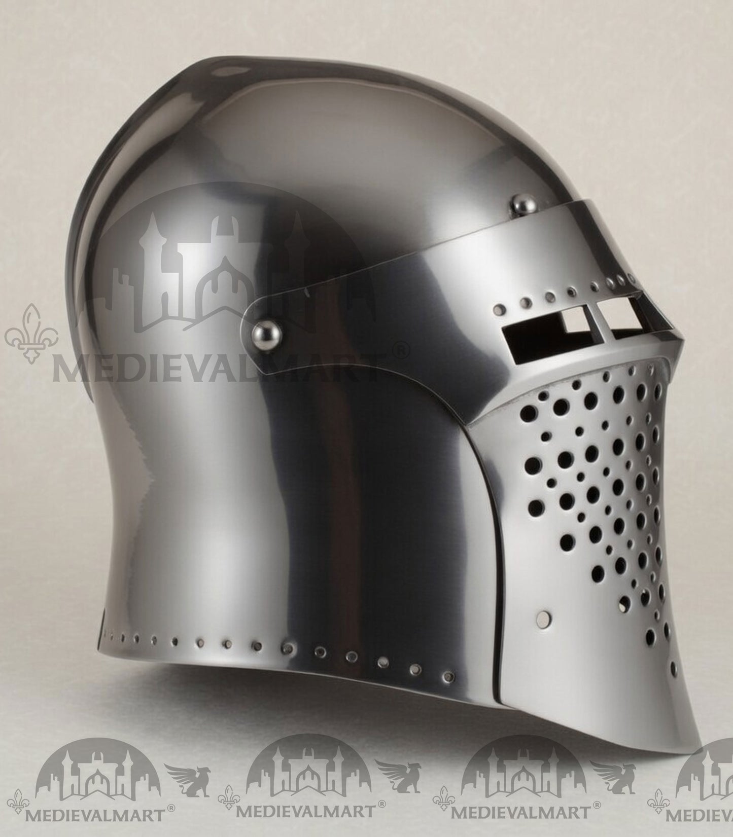 MEDIEVALMART Medieval Forged Steel Alexander (ROA 1332) Full Size War Helmet