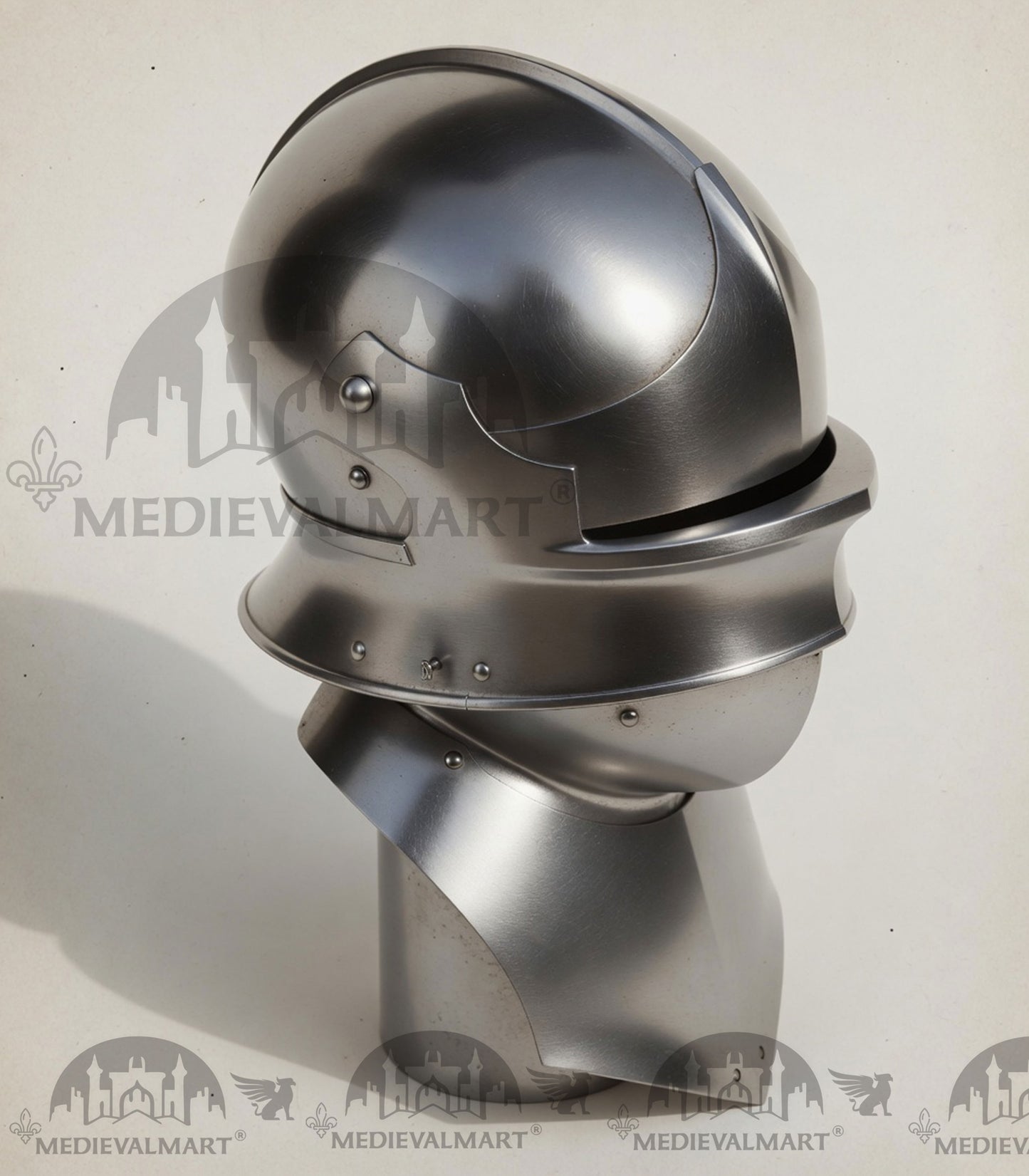 MEDIEVALMART Hungary Mid Century Medieval Gothic Celata War Helmet With Neck Armor