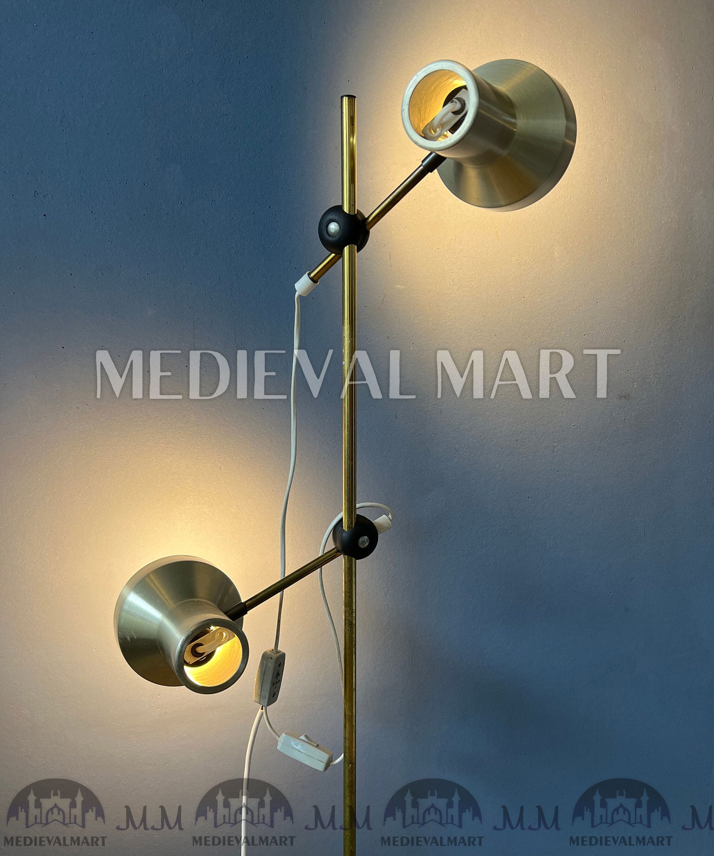 MEDIEVALMART Mid Century Floor Lamp with Aluminium Spots / Space Age Standing Light