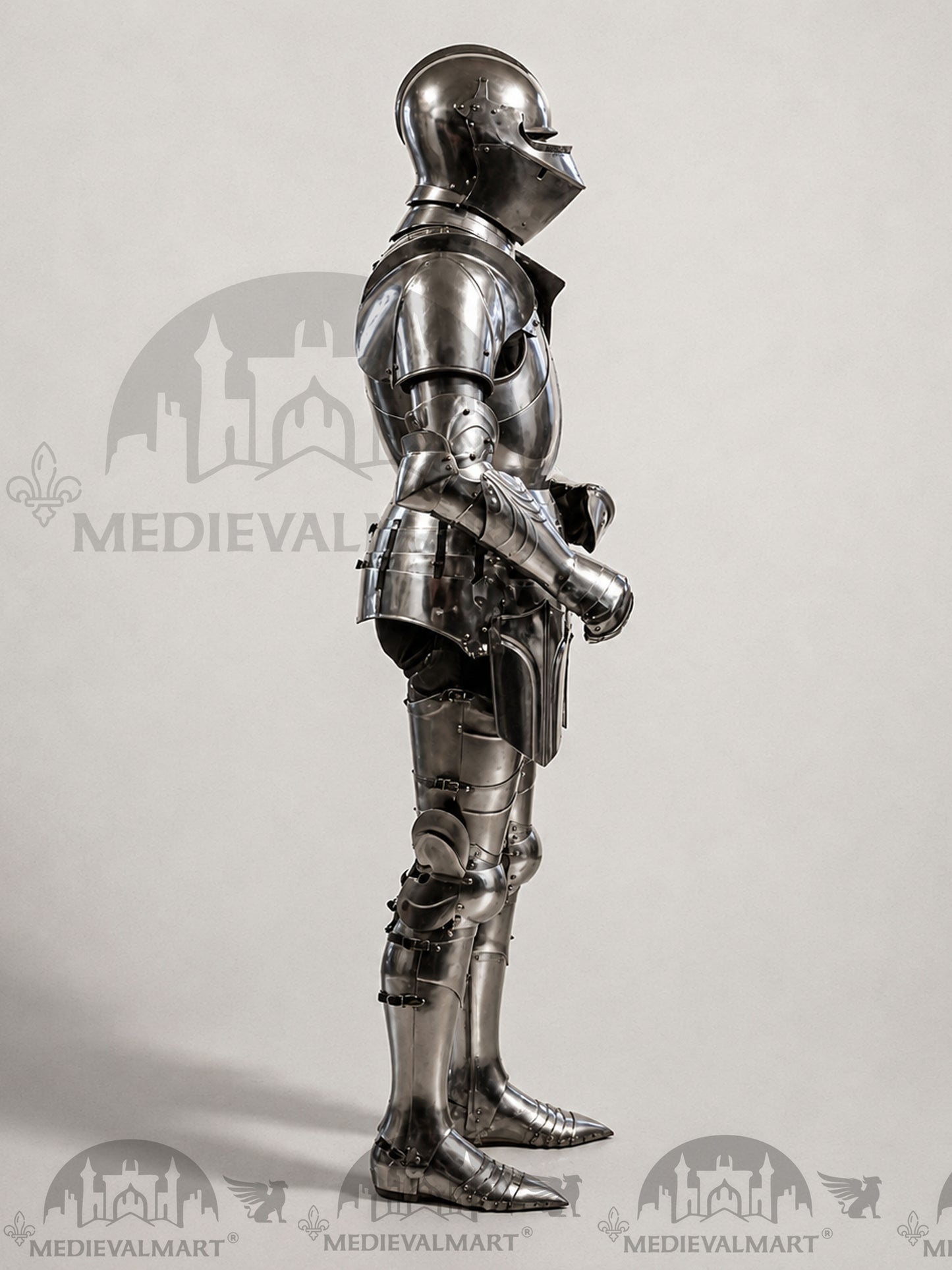 MEDIEVALMART Armadura de combate medieval de caballero del siglo XV sin pulir para un toque antiguo