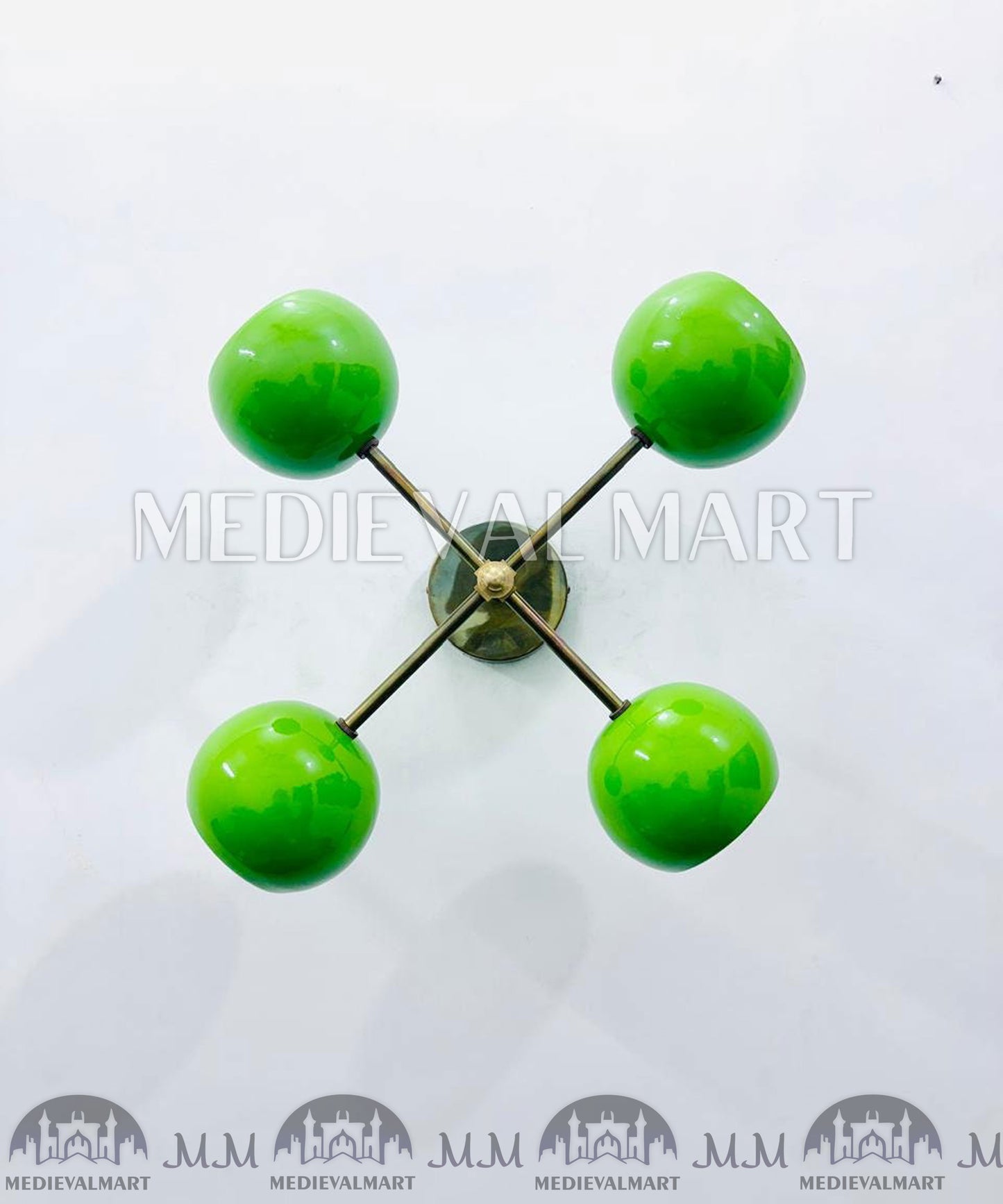 MEDIEVALMART Antique Brass 4-Light Chandelier: Swing Arm Wall Sconce