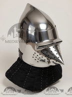 MEDIEVALMART Medieval Pig-Face Bascinet Helmet / Medieval Milan hound skull Bascinet helmet / Reenactment Helmet