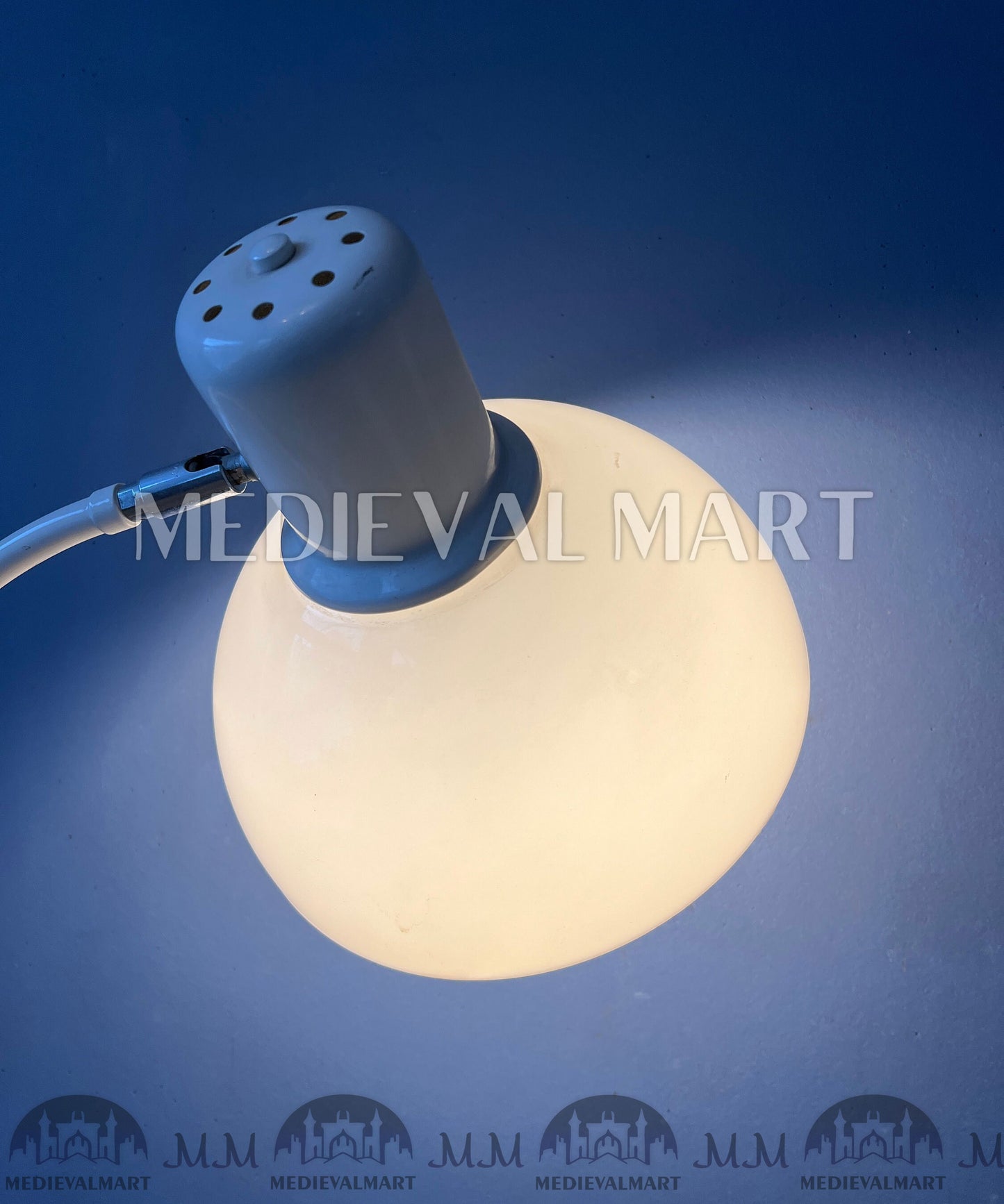 MEDIEVALMART Vintage Beige Mid Century Floor Lamp with Plexiglass Shade