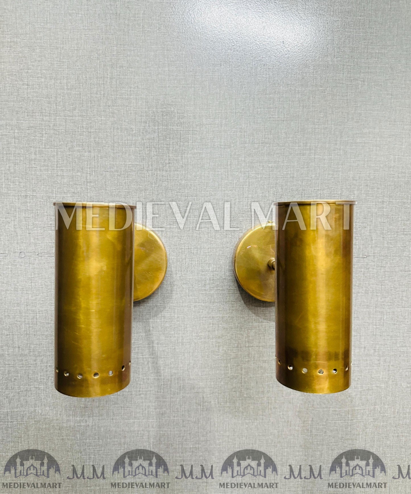 MEDIEVALMART Mid-Century Modern Antique Brass Wall Sconce Adjustable Spotlight Fixture