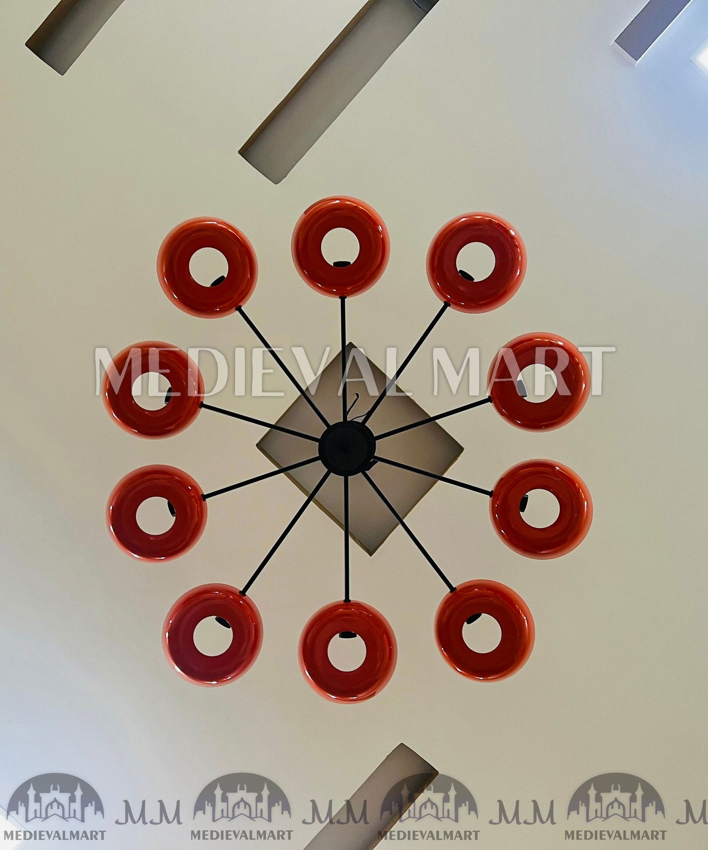 MEDIEVALMART Brass Sputnik Chandelier - 10 Arms Light Mid Century Beautifull Handcrafted Stilnovo Chandelier