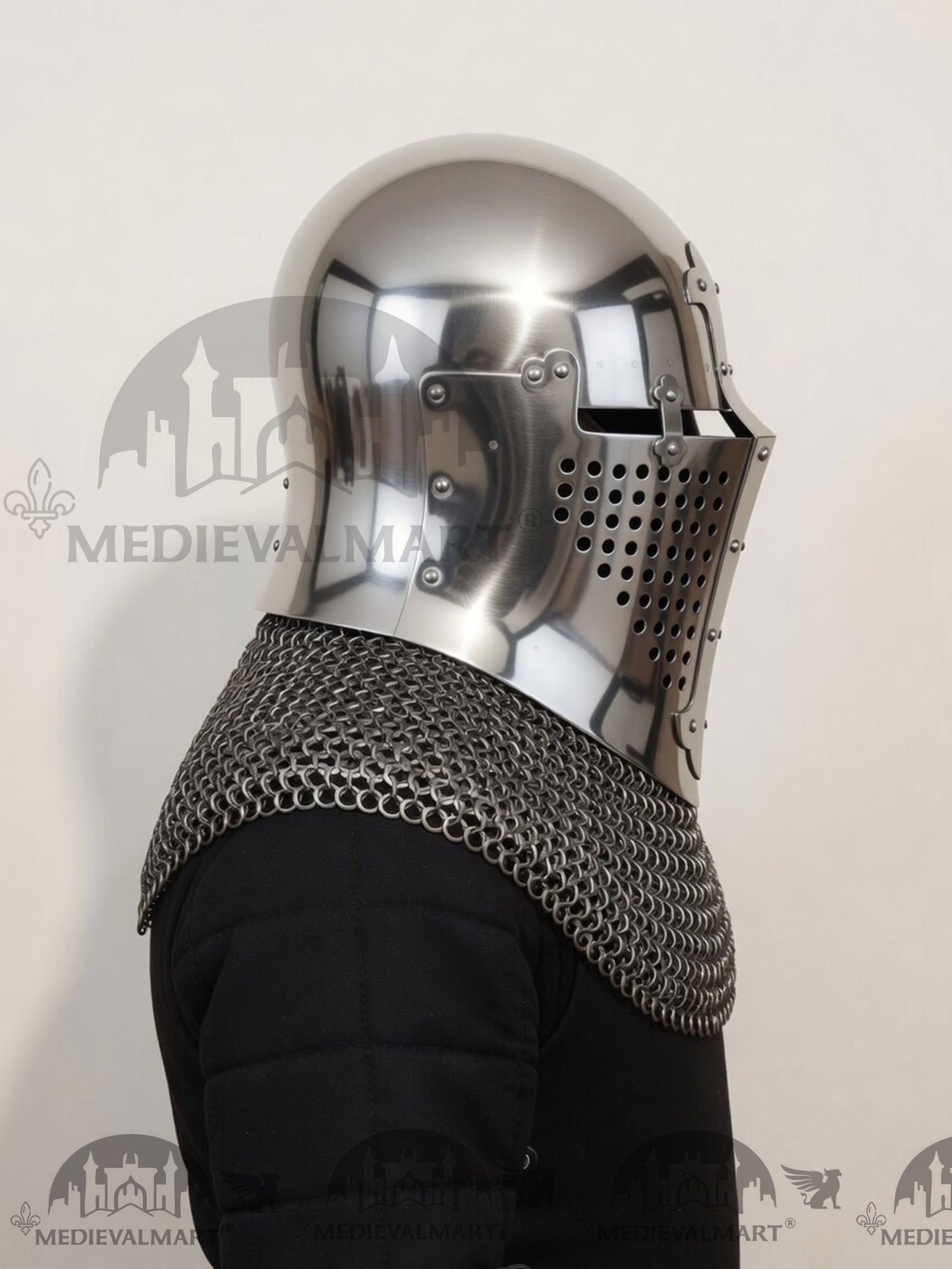 MEDIEVALMART XIVe siècle Le Grand Alexandre Casque Bacinet Sucre de Pain