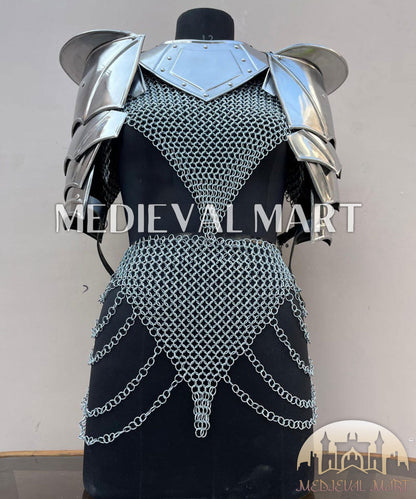 MEDIEVALMART (Velmora Siege) Women’s Armor With (Duskblade) Chainmail Armor