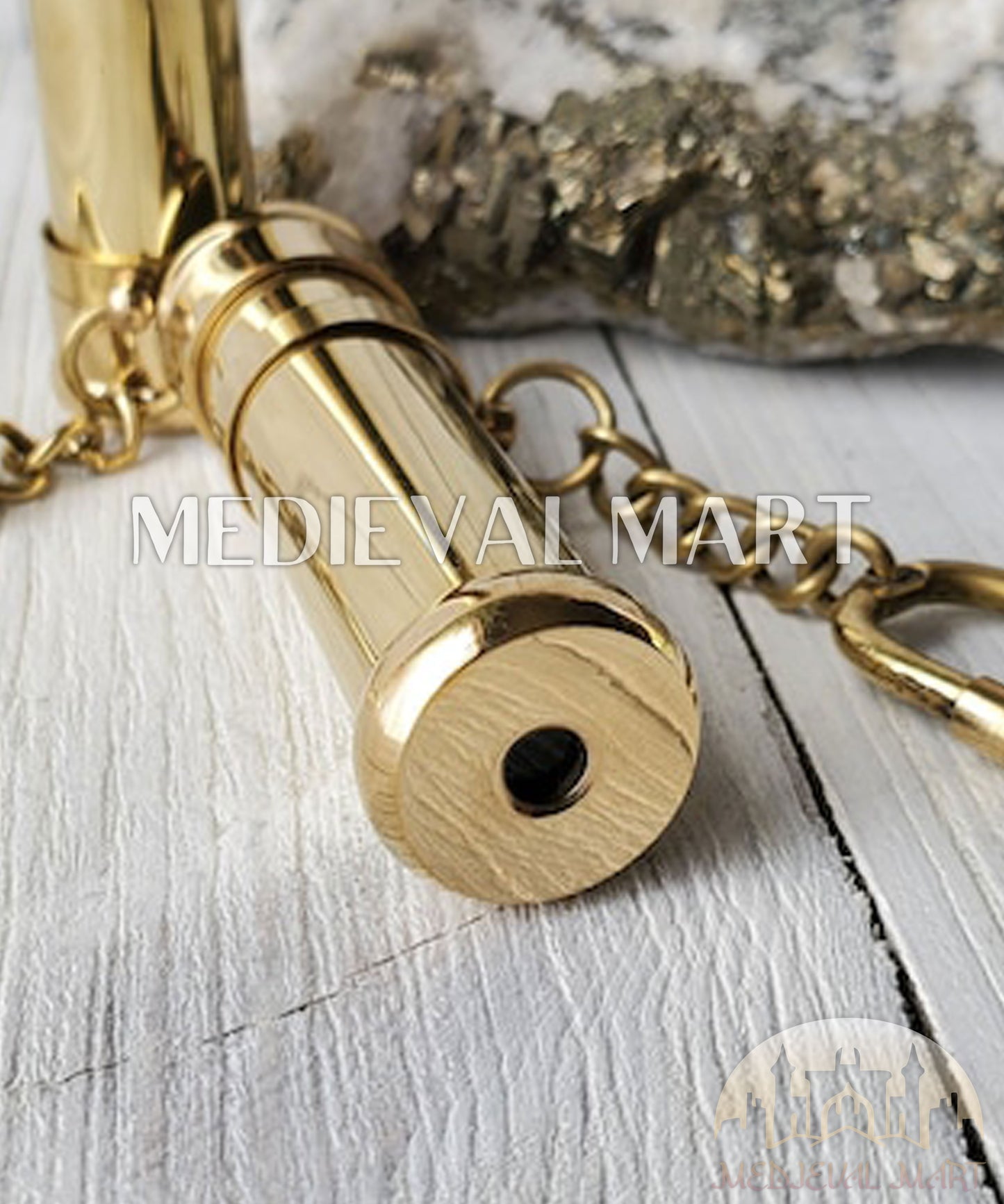 MEDIEVALMART Nautical Mini Brass Kaleidoscope Pendant Steampunk Necklace Supply