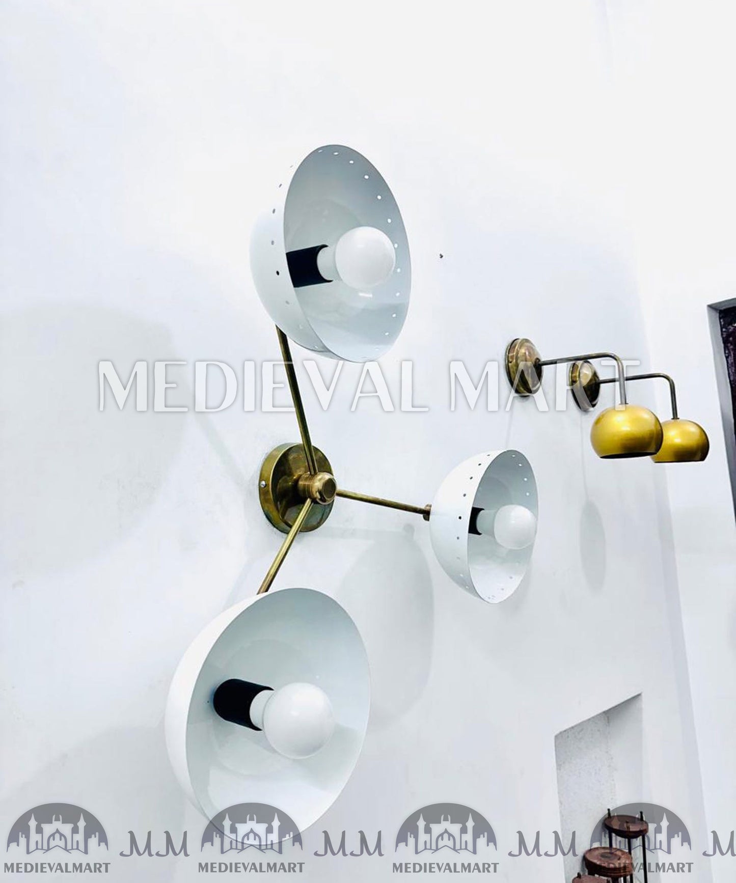 MEDIEVALMART Handmade Brass Sputnik Wall Sconce: Mid-Century Modern Light Fixture