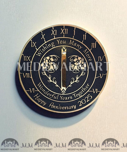 MEDIEVALMART "Wonderful Years" Happy Anniversary Sundial Clock Best Gift For Parents Anniversary Day