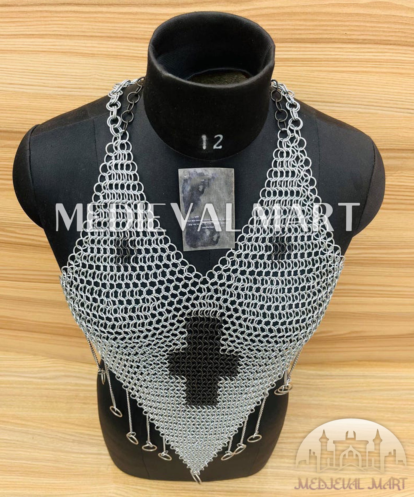 MEDIEVALMART Women’s Silver (Dragonfang) Jesus Chainmail Armor W/o Skirt