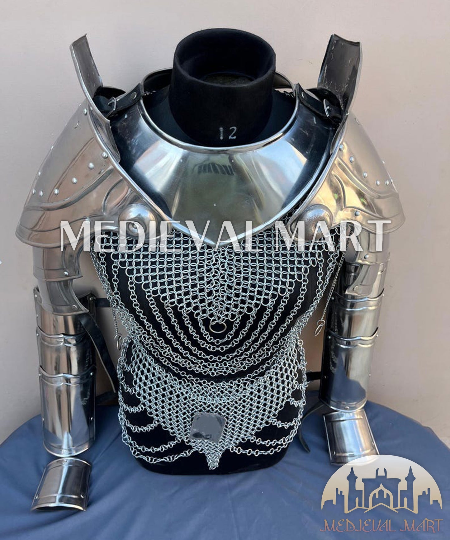 MEDIEVALMART (Isolara Dragonplate) Women’s Armor With (Moonfire) Chainmail + Arms armor W/H Skirt