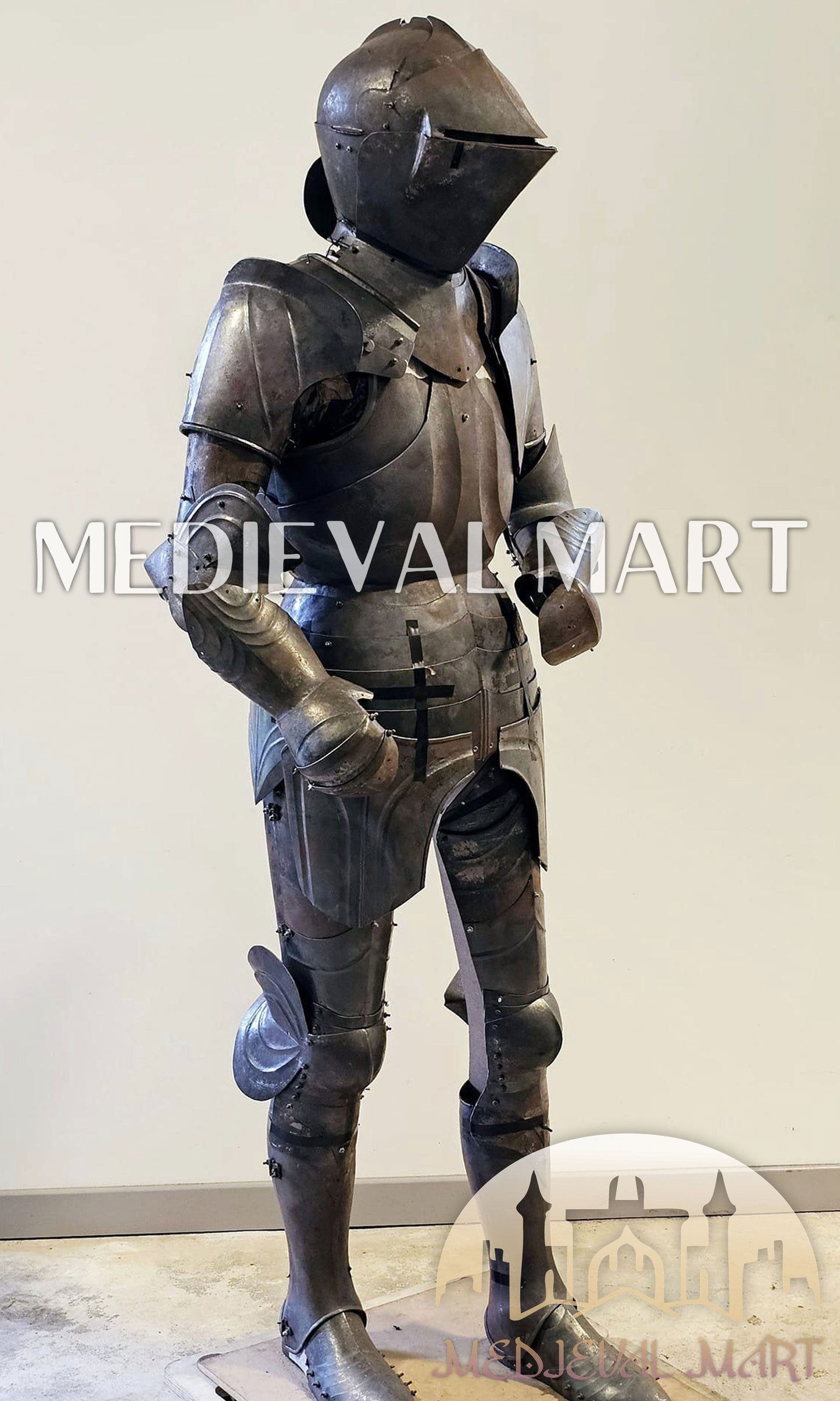 MEDIEVALMART 15th Century Medieval Knight Combat Full Body Armor W/O Polish for Antique Touch