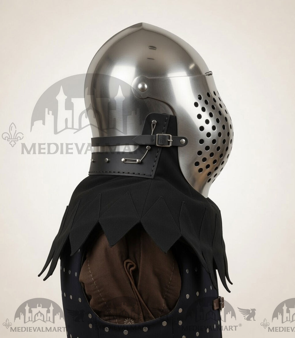 MEDIEVALMART Medieval Archaic “Eisenkopf” Bacinet Helmet Italian HMB; SCA "Bellifortis"