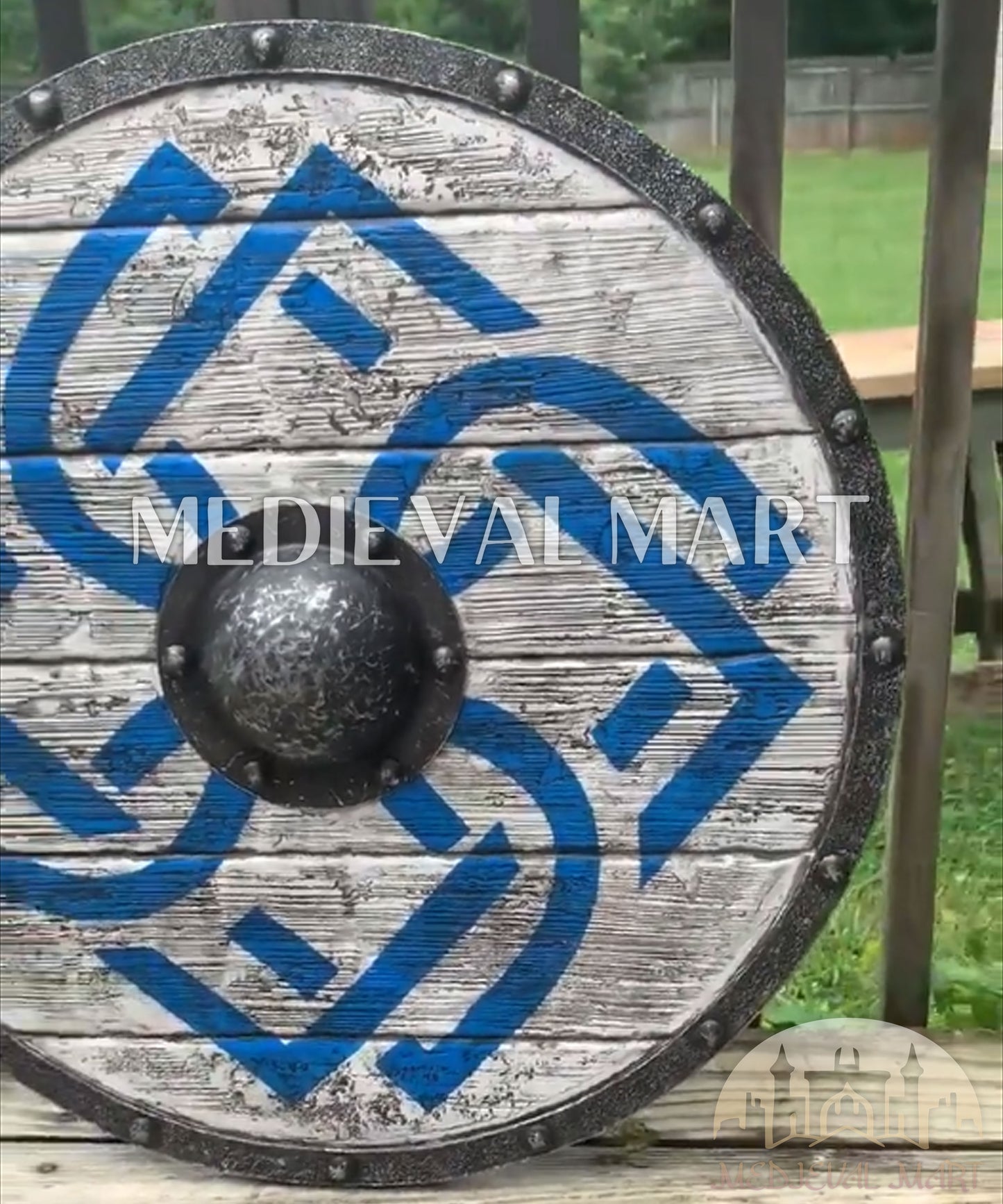 MEDIEVALMART Iconic Viking's Legend’s Last Kingdom  Battleworn Iconic Viking Wooden Shield | Gifts For Dad