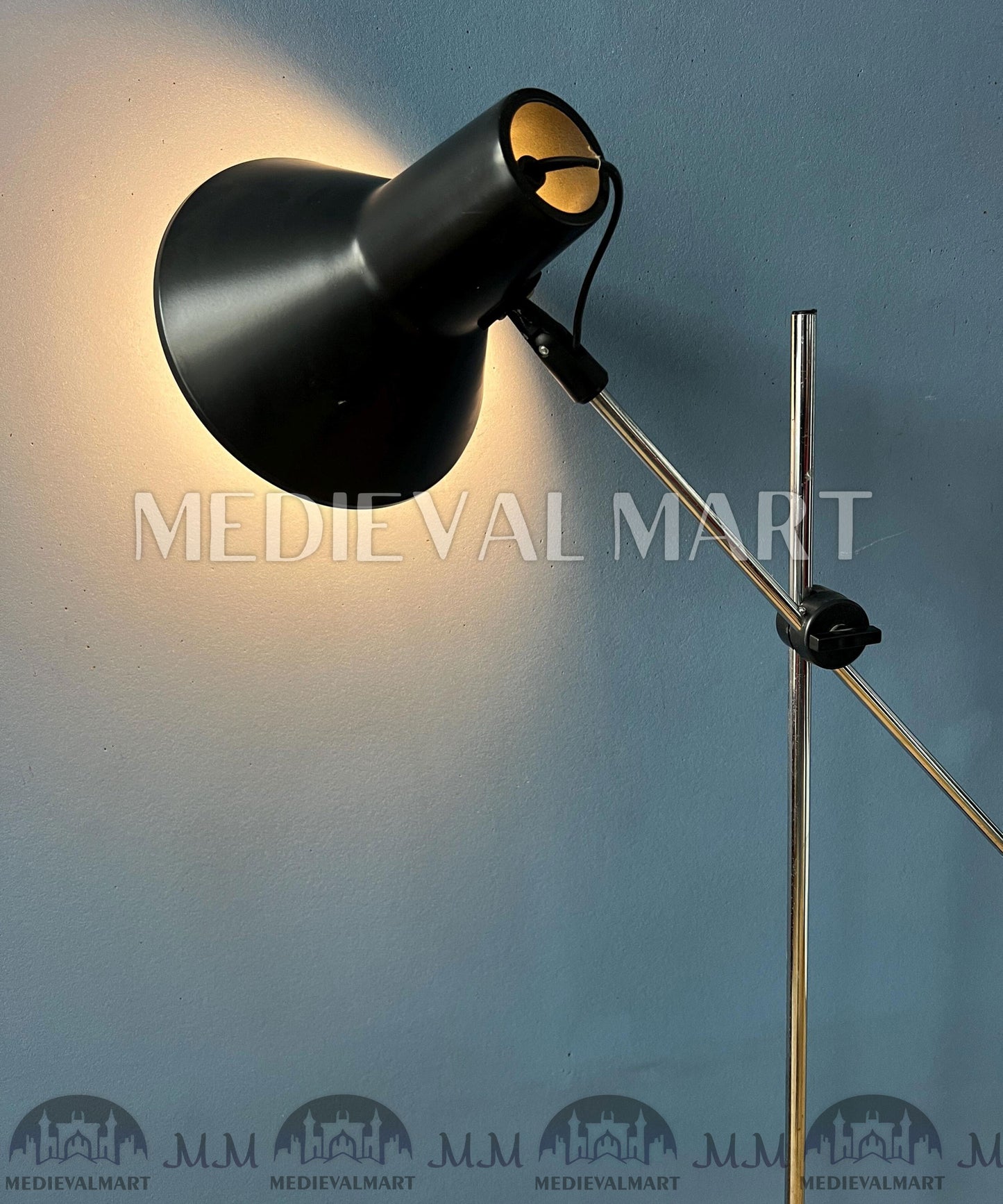 MEDIEVALMART Vintage Adjustable Black Floor Lamp in Style of Hoogervorst