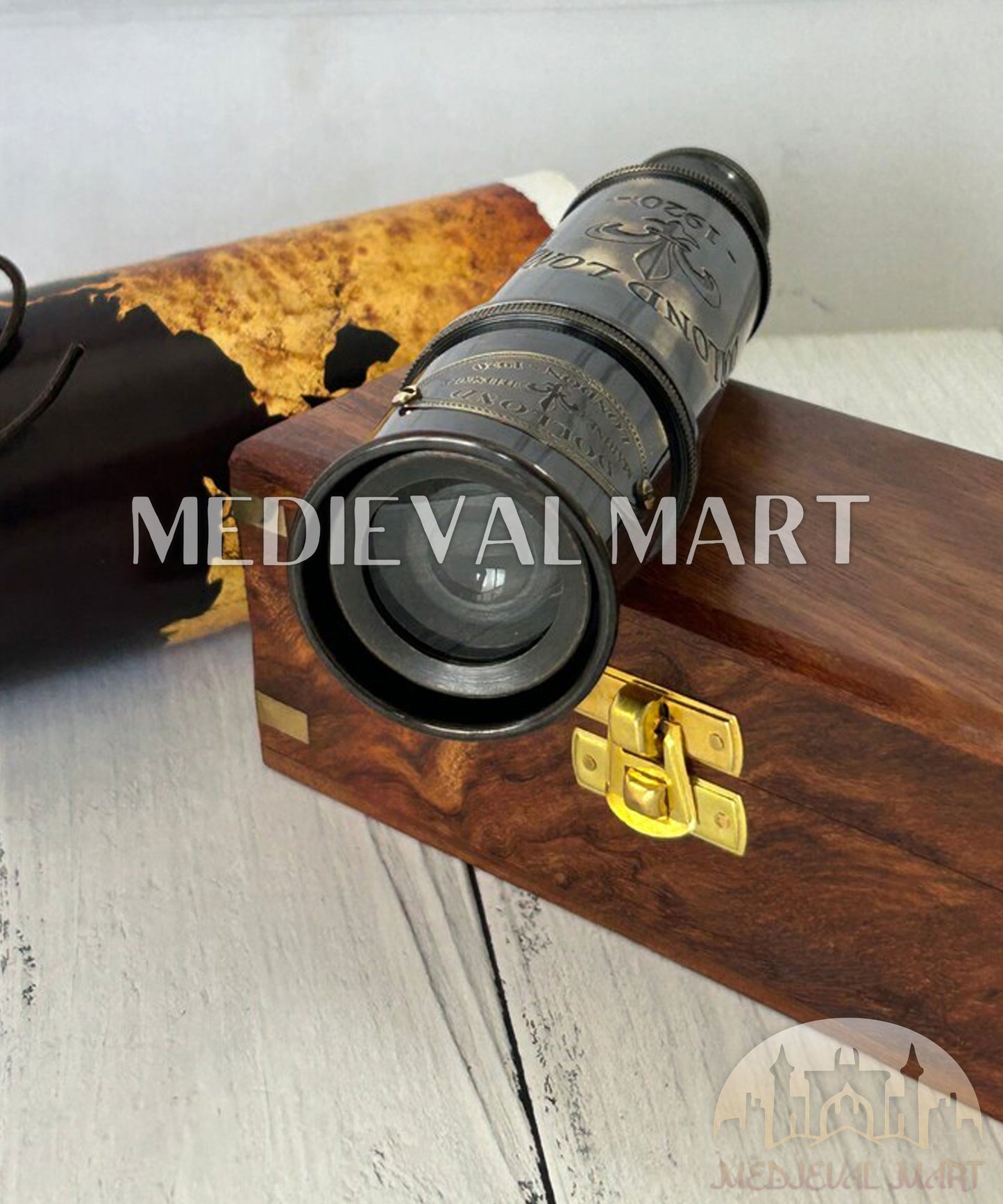 MEDIEVALMART Nautical Brass Spyglass Telescope Sailors & Steampunk Collectors Maritime Decor