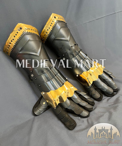 MEDIEVALMART LOTR Medieval Dark Wolf Fantasy Witcher Gauntlet - Cosplay Gloves Armor