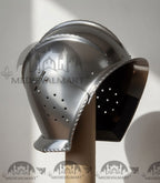 MEDIEVALMART 15th-Century Medieval German Burgundian Open Sallet Helmet