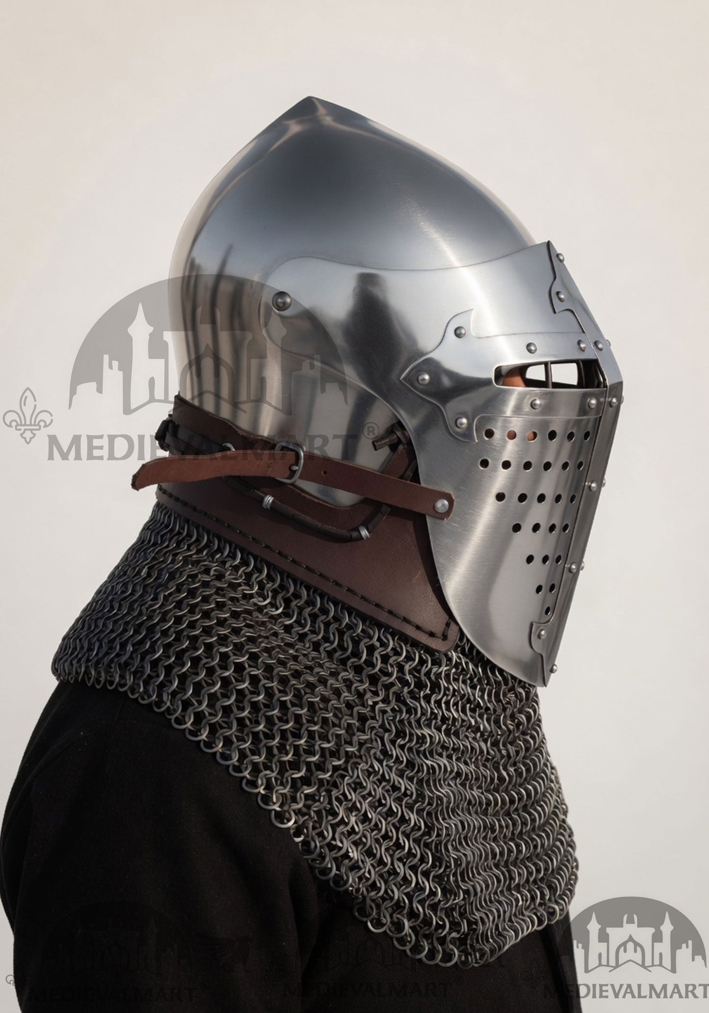 MEDIEVALMART 4th-Century Ancient Romance of Alexander Helmet with chainmail