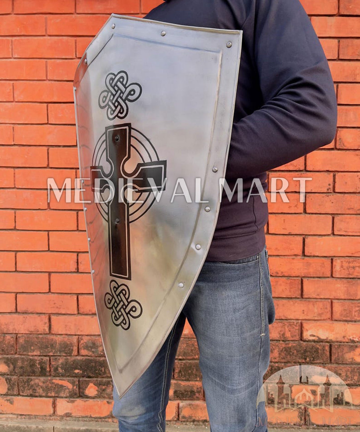 MEDIEVALMART Medieval Crusader Knight Templar Celtic Black Cross Shield | Gift for Halloween Day