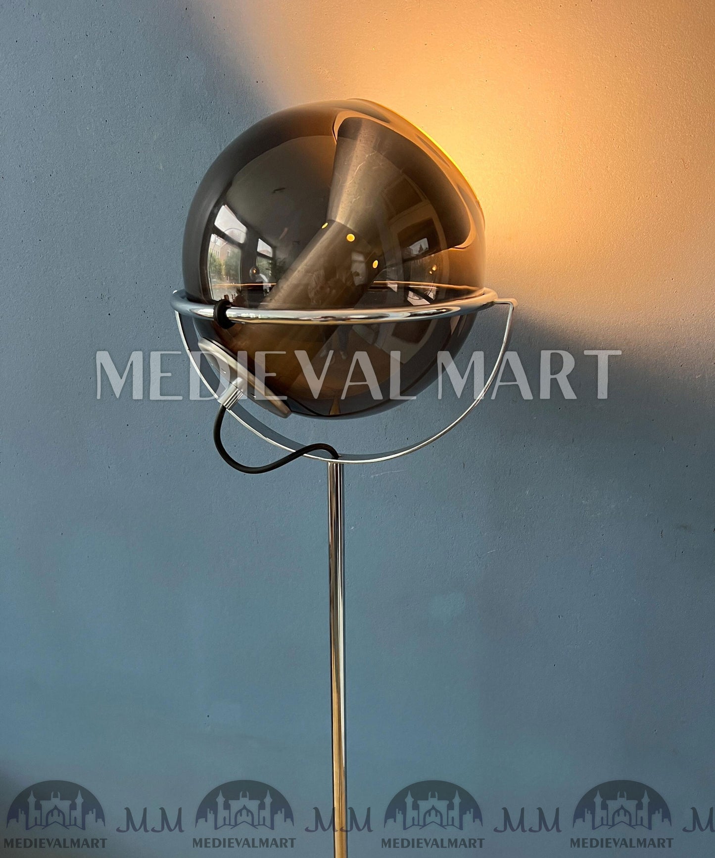 MEDIEVALMART Vintage Raak Space Age Globe Eyeball Floor Lamp by Frank Ligtelijn