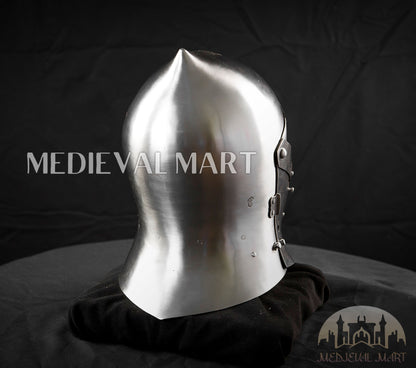 MEDIEVALMART 13th-Century Medieval European Mild Steel knight Closed "Griffon" Helmet