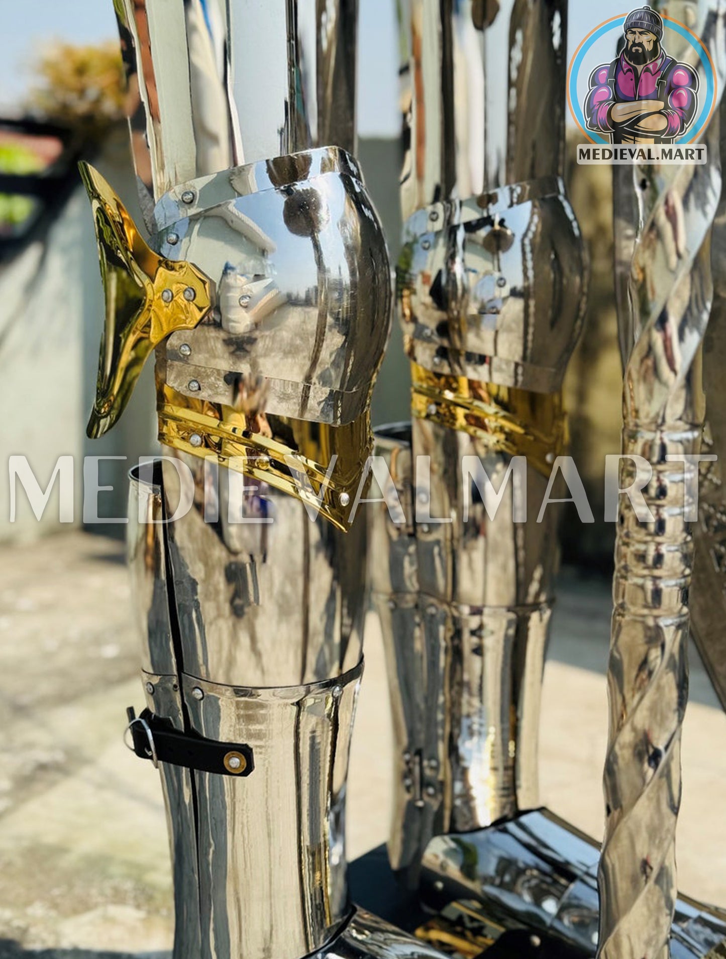 MEDIEVALMART Medieval Knight Brass Finish European Armor Suit