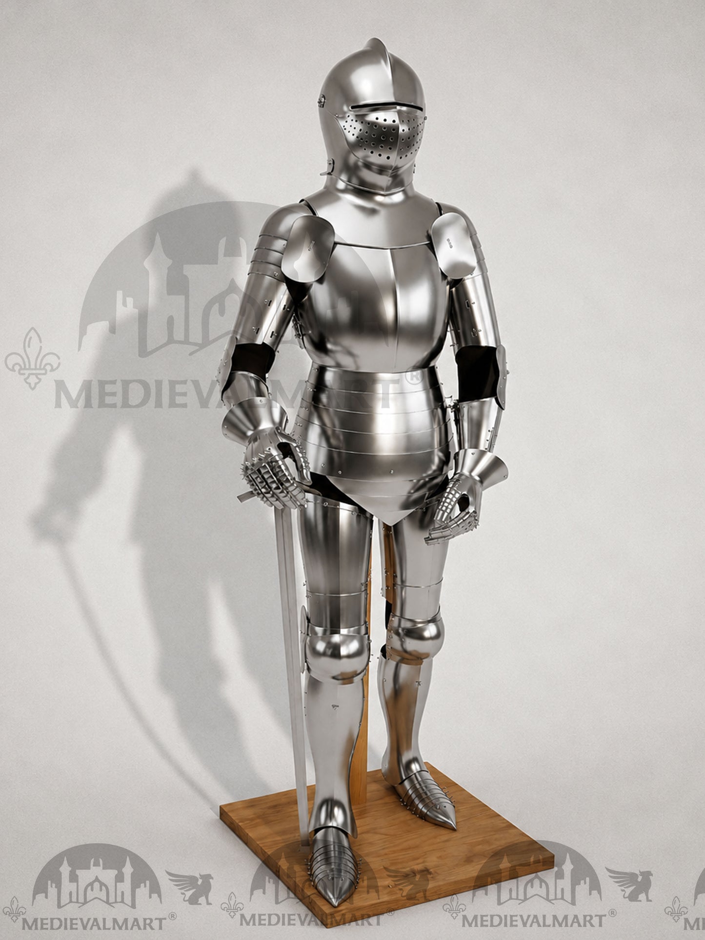 MEDIEVALMART Historical Mild Steel Ancient Rom Soldier Full Armor Costume W/H Bacinet Helmet