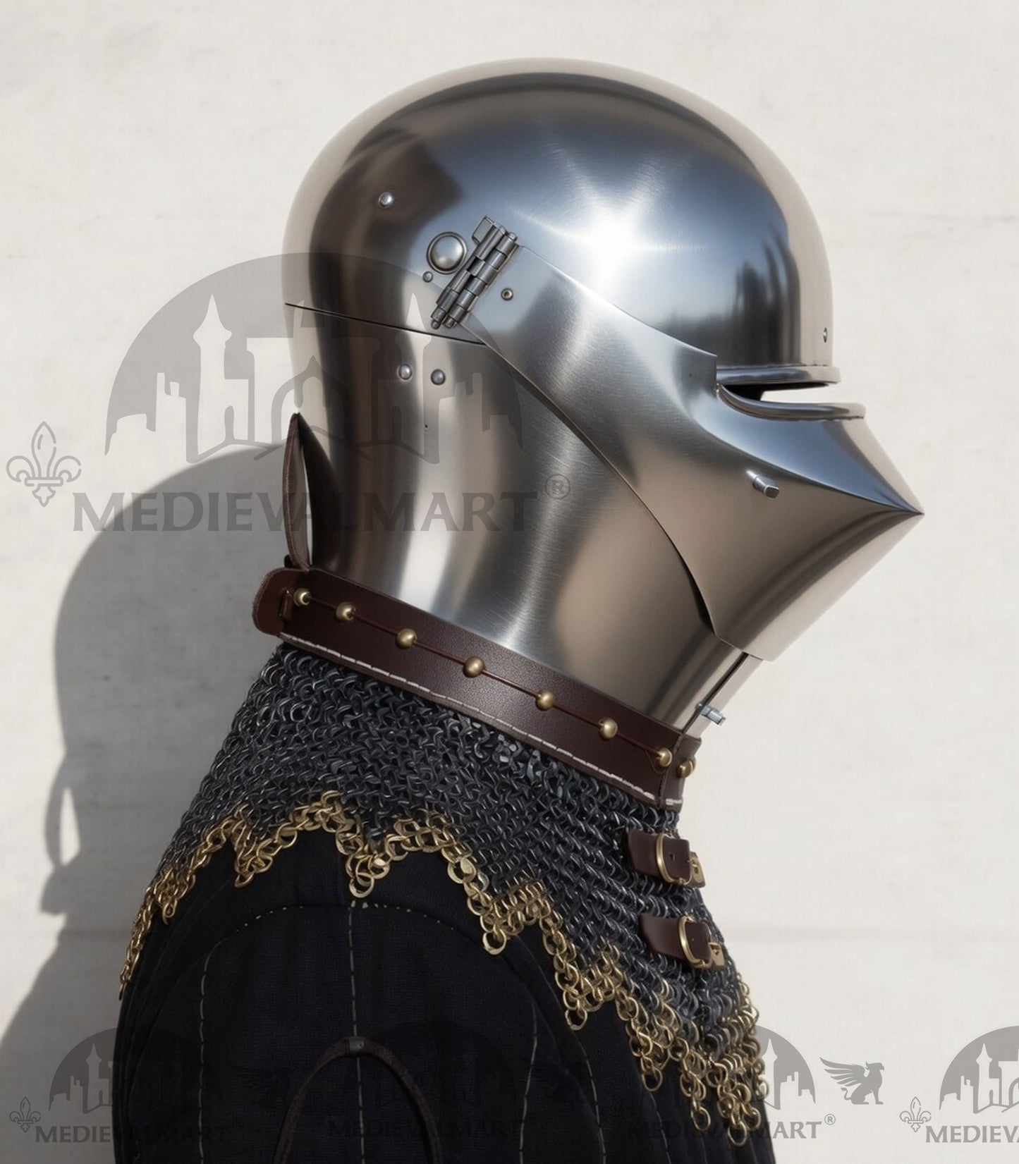 MEDIEVALMART XV Century Italian King Guard Houndskull Combat Bascinet Helmet