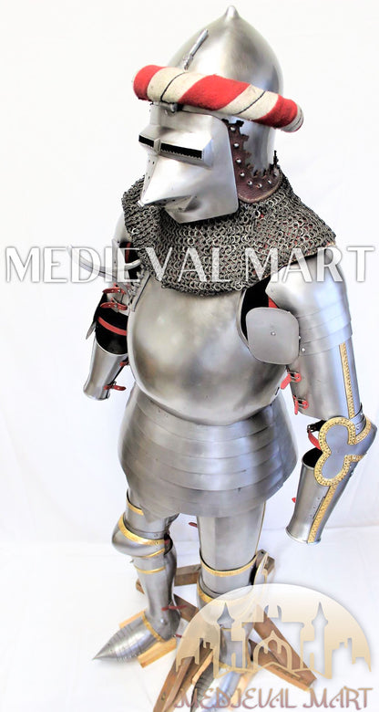 MEDIEVALMART Francis Authentic Medieval Full set of Armor W/H Hundshughel Bacient