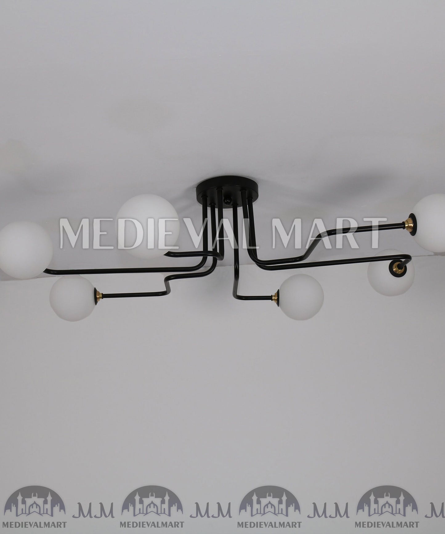 MEDIEVALMART Minimal Mid Century Light, Elongated Lamp, Ceiling Light Fixture
