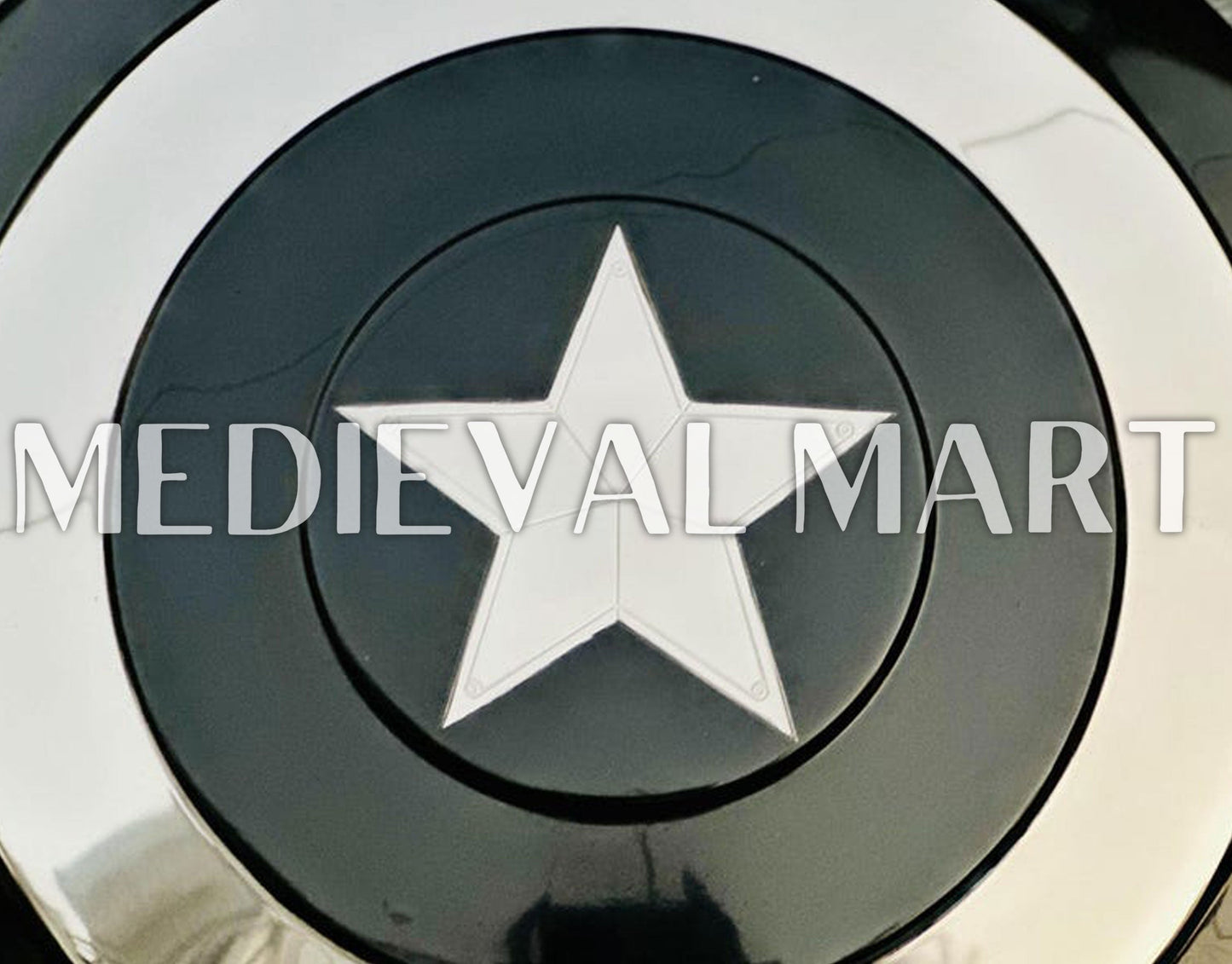 MEDIEVALMART Marvel Legend Captain America Shield Black Finish | Marvel Prop Replica