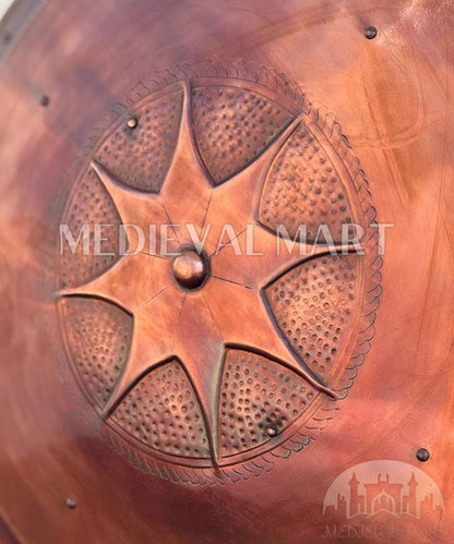 MEDIEVALMART "Kingdom Of Heaven" Round Shield Copper Finish Halloween Costume - Gift For Dad