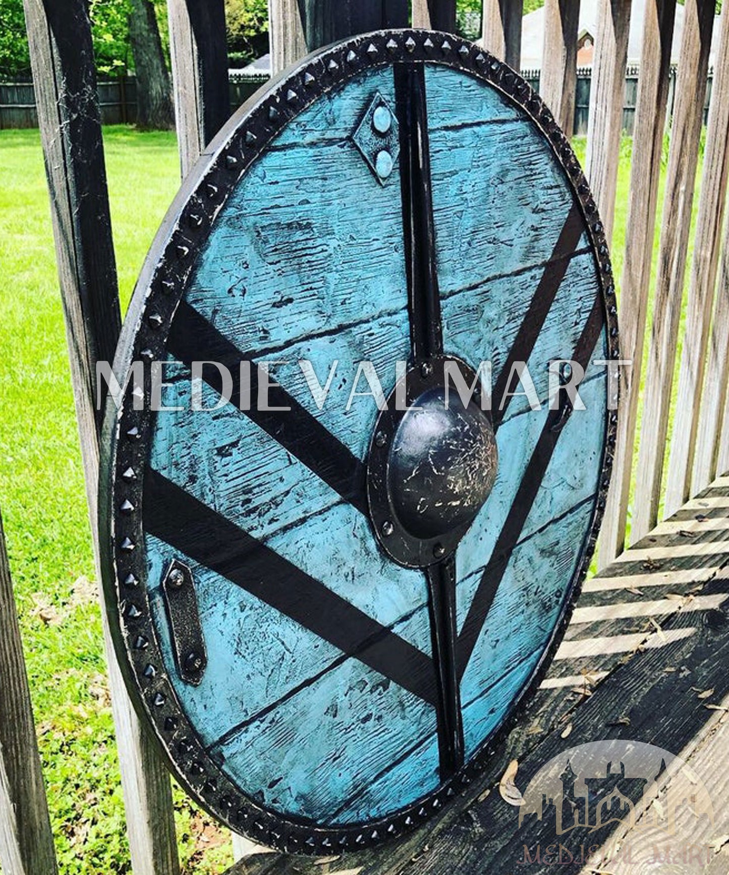 MEDIEVALMART Legendary Viking's Lagertha “Saxo Grammaticus” Battleworn Iconic Viking Wooden Shield | Gifts For Dad