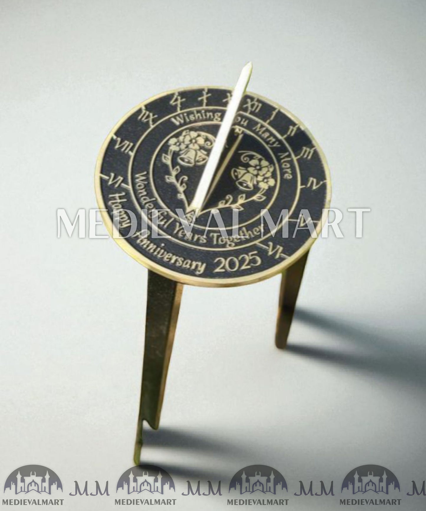 MEDIEVALMART "Wonderful Years" Happy Anniversary Sundial Clock Best Gift For Parents Anniversary Day