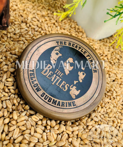 MEDIEVALMART Nautical Vintage The Beatles Custom Working Compass Antique Finish W/H Leather Case | Gift For Mom & Dad