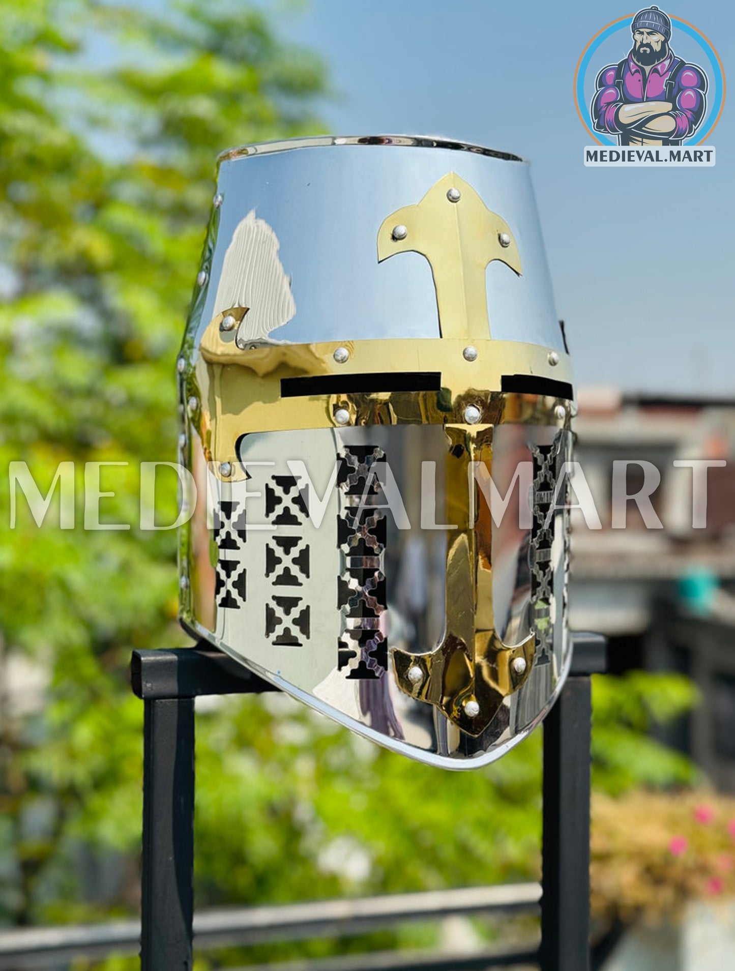 MEDIEVALMART Medieval Knight Brass Finish European Armor Suit